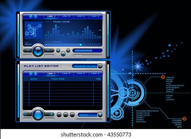 Mp3 media music player vector