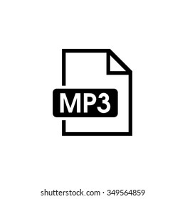 Mp3 music format icon. Musical button.