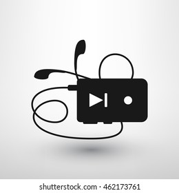 Mp3 music player. Vector flat icon