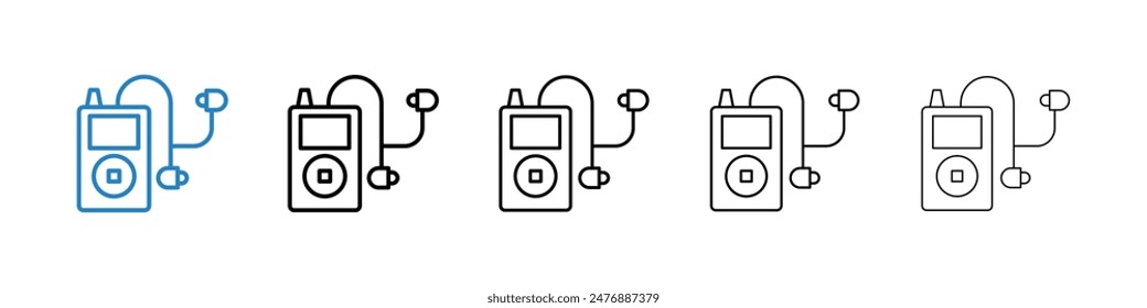 Mp3 player black and white vector icon