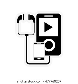 mp3 player and cellphone icon