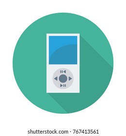 mp3 player circle flat