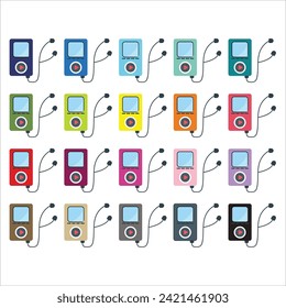 MP3 Player Clipart Set Design Bundle