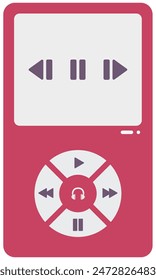 Mp3 player flat illustration isolated on white background.