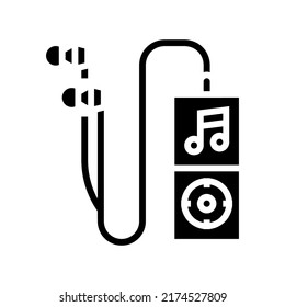 mp3 player glyph icon vector. mp3 player sign. isolated contour symbol black illustration