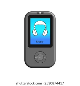 Jugador Mp3 gris y negro trabajando encendido