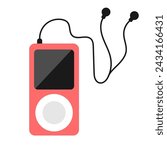 mp3 player with headphones.Gadget for listening to music