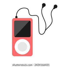 mp3 player with headphones.Gadget for listening to music