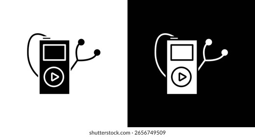 Mp3 Player icon black silhouette for web, and mobile app