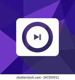 Mp3 player icon. Flat design style modern vector illustration. Isolated on stylish color background. Flat long shadow icon. Elements in flat design. Geometric background