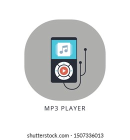 MP3 player icon. flat illustration of MP3 player vector icon for web