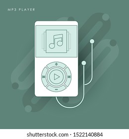 MP3 player icon. flat illustration of MP3 player vector icon for web. Concept of line icon with green theme