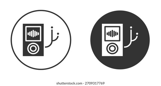 Icono de reproductor de MP3 en estilo glifo para Diseño web. Iconos de UI UX