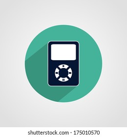 Mp3 Player Icon Isolated on White Background