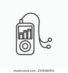 Mp3 player icon isolated on white background