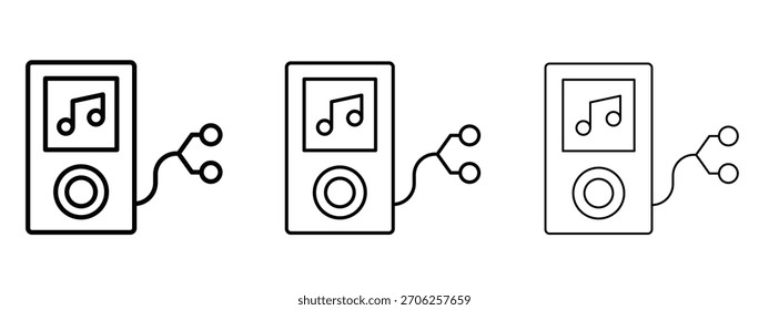 Mp3 Player icon linear style sign for mobile concept and web design.