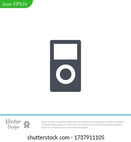 Mp3 player Icon in trendy flat style Vector illustration EPS 10.