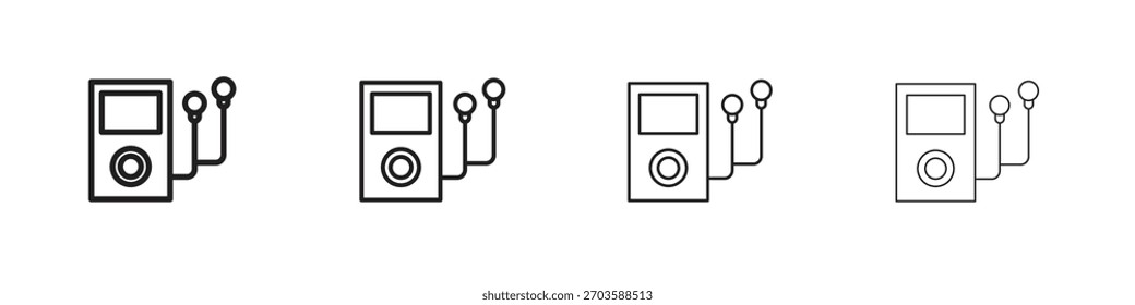 Elementos de Vector de iconos de reproductor Mp3 para Web de infografía