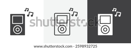 Mp3 player icons in Thin line black color. flat simple vector symbols illustration.