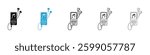 Mp3 player icons vector illustrations in black and blue colors for web and ui designs