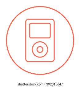 Icono de línea de reproductor MP3.