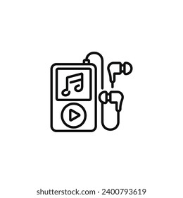Mp3-Player-Linie Symbol einzeln auf weißem Hintergrund