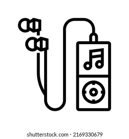 mp3 player line icon vector. mp3 player sign. isolated contour symbol black illustration