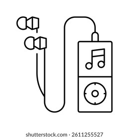 mp3 player line icon vector. mp3 player sign. isolated contour symbol black illustration