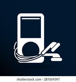 mp3 player - Original design  icon screen stereo vector.