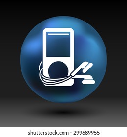 mp3 player - Original design  icon screen stereo vector.