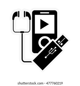 mp3 player and usb drive icon