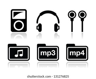 Mp3 Player Vector Icons Set