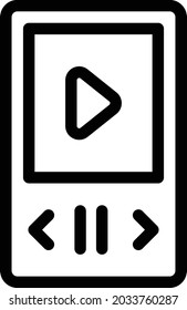 mp3 player vector thin line icon