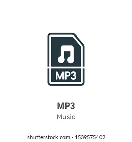 Mp3 vector icon on white background. Flat vector mp3 icon symbol sign from modern music collection for mobile concept and web apps design.