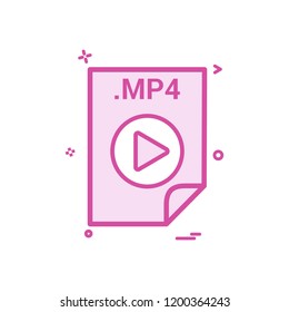 MP4 application download file files format icon vector design