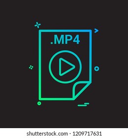 MP4 application download file files format icon vector design