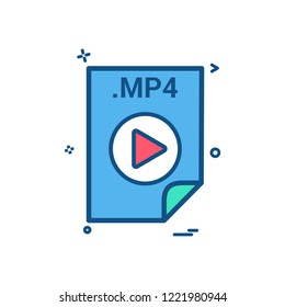 MP4 application download file files format icon vector desi
