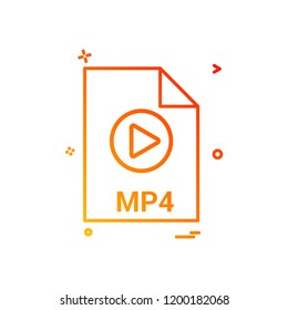 mp4 file file extension file format icon vector design