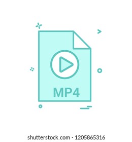 mp4 file file extension file format icon vector design