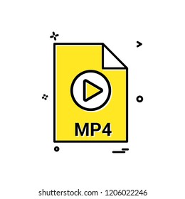 mp4 file file extension file format icon vector design