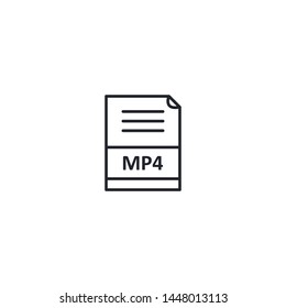 MP4 File Extension Outline Icon Vector