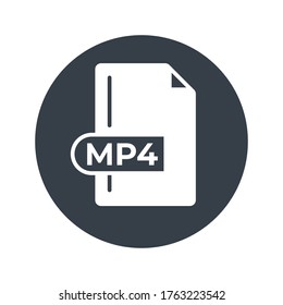 MP4 File Format Icon. MP4 extension filled icon.