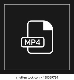 mp4 file format icon. mp4 file extension vector illustration