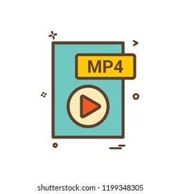 mp4 file format icon vector design