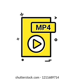 mp4 file format icon vector design