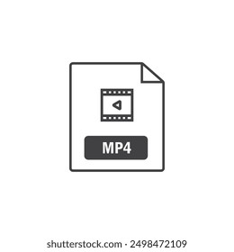 MP4 file format icon vector element design template