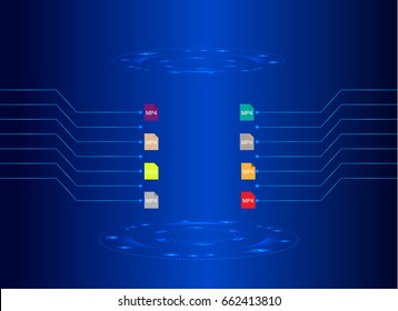 mp4 file format icon,background illustration