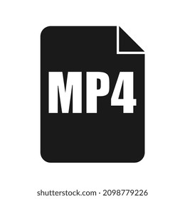 MP4 File Icon, Flat Design Style