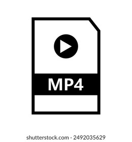 Mp4 file icon illustrated on background