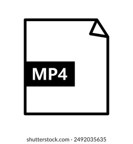 Mp4 file icon illustrated on background